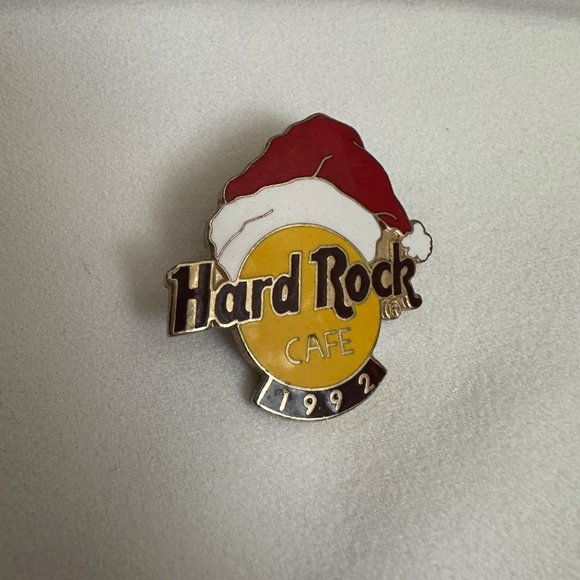 Hard Rock Cafe Other - Vintage Hard Rock Cafe 1992 Christmas gold red yellow tie tack lapel pin brooch